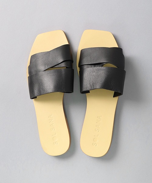 SOL SANA(ソルサナ)の「【 SOLSANA / ソルサナ 】 Penny Slide Flat Sandals / ペニー スライド フラット サンダル(サンダル・レディース・ブラック/ベージュ・38/36/37)」の9枚目の写真