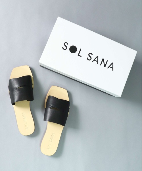 SOL SANA(ソルサナ)の「【 SOLSANA / ソルサナ 】 Penny Slide Flat Sandals / ペニー スライド フラット サンダル(サンダル・レディース・ブラック/ベージュ・38/36/37)」の12枚目の写真