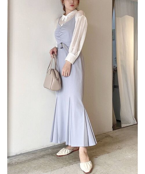 dazzlin（ダズリン）の「キャミマーメイドジャンスカ（ワンピース・レディース・ベージュ/ブルー/アイボリー・FREE）」の3枚目の写真