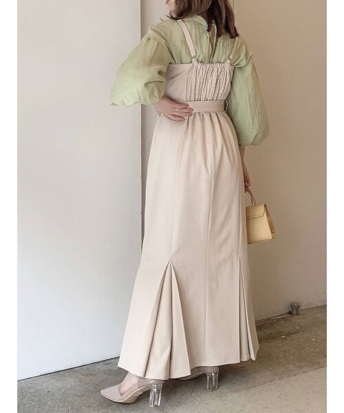 dazzlin（ダズリン）の「キャミマーメイドジャンスカ（ワンピース・レディース・ベージュ/ブルー/アイボリー・FREE）」の7枚目の写真