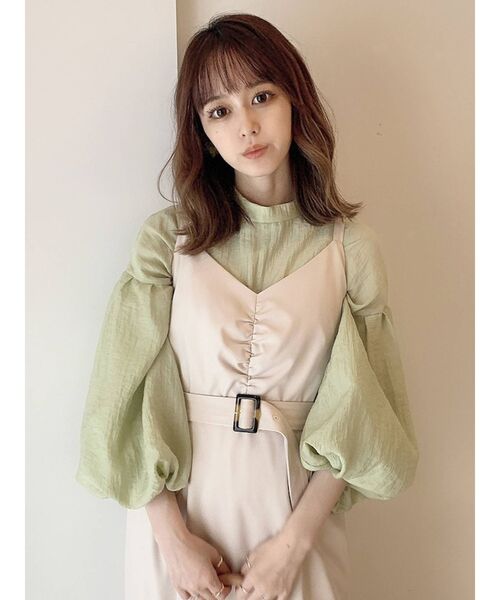 dazzlin（ダズリン）の「キャミマーメイドジャンスカ（ワンピース・レディース・ベージュ/ブルー/アイボリー・FREE）」の6枚目の写真