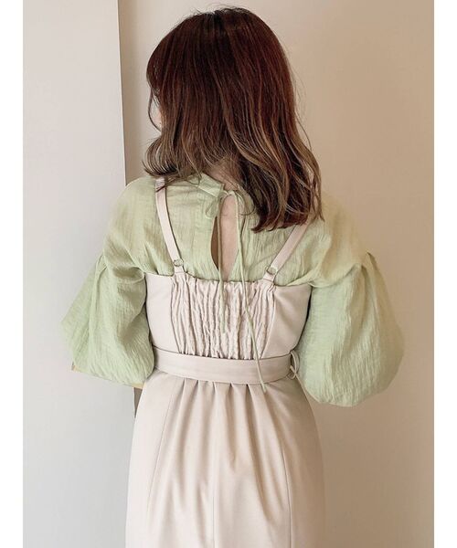 dazzlin（ダズリン）の「キャミマーメイドジャンスカ（ワンピース・レディース・ベージュ/ブルー/アイボリー・FREE）」の4枚目の写真