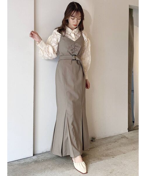 dazzlin（ダズリン）の「キャミマーメイドジャンスカ（ワンピース・レディース・ベージュ/ブルー/アイボリー・FREE）」の5枚目の写真