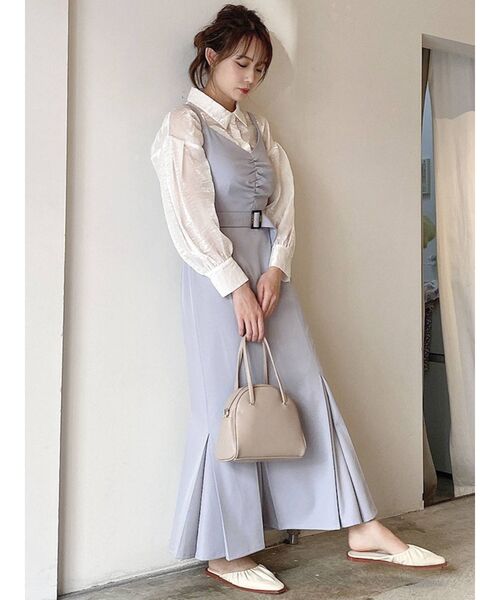 dazzlin（ダズリン）の「キャミマーメイドジャンスカ（ワンピース・レディース・ベージュ/ブルー/アイボリー・FREE）」の9枚目の写真