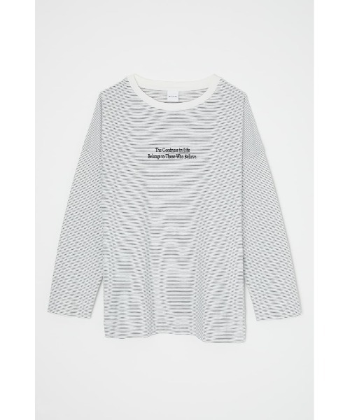 MOUSSY（マウジー）の「THE GOODNESS LS Tシャツ（Tシャツ/カットソー・レディース・ホワイト系その他/ホワイト/ブラック系その他・FREE）」の4枚目の写真