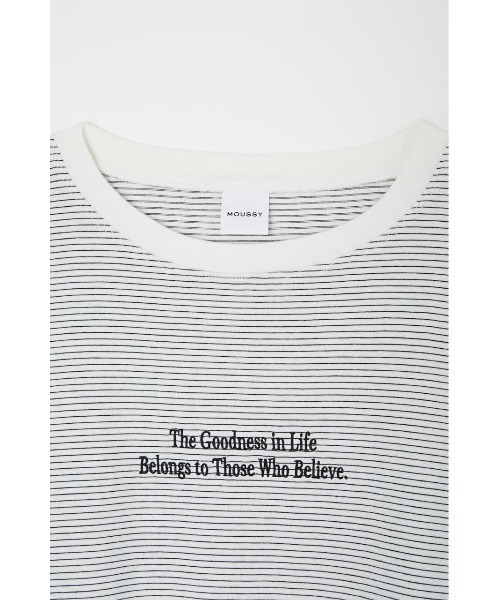 MOUSSY（マウジー）の「THE GOODNESS LS Tシャツ（Tシャツ/カットソー・レディース・ホワイト系その他/ホワイト/ブラック系その他・FREE）」の6枚目の写真