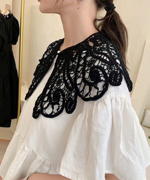 DAY CLOSET（デイ クローゼット）の「レディース バタフライライクビッグカラー付け襟（付け襟・レディース・ホワイト/ブラック・ONE SIZE）」の7枚目の写真