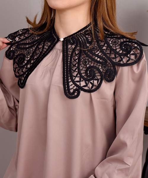 DAY CLOSET（デイ クローゼット）の「レディース バタフライライクビッグカラー付け襟（付け襟・レディース・ホワイト/ブラック・ONE SIZE）」の5枚目の写真