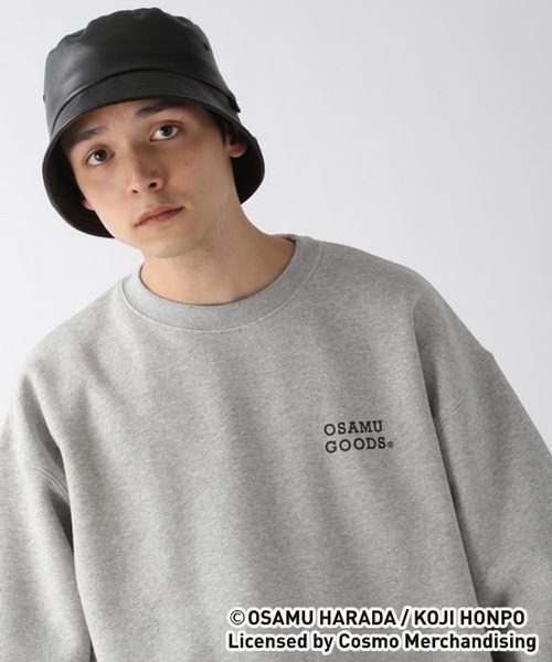 OSAMU GOODS（オサムグッズ）の「【OSAMU GOODS】コラボ裏起毛スウェットプリントクルー/256623（スウェット・メンズ・パープル/グレー系その他/グリーン/オフホワイト・LARGE/MEDIUM）」の14枚目の写真