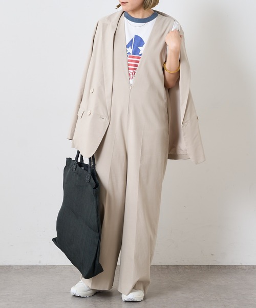 Omekashi（オメカシ）の「【セットアップ可】ストレッチダブルテーラードジャケット（テーラードジャケット・レディース・ブラック/ベージュ/グリーン・FREE）」の19枚目の写真