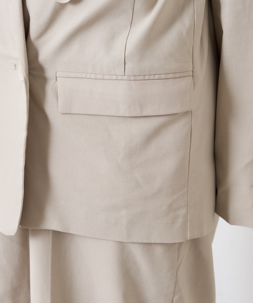 Omekashi（オメカシ）の「【セットアップ可】ストレッチダブルテーラードジャケット（テーラードジャケット・レディース・ブラック/ベージュ/グリーン・FREE）」の6枚目の写真
