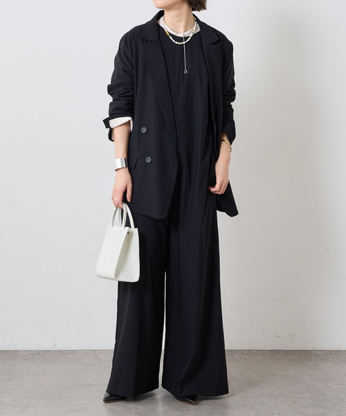 Omekashi（オメカシ）の「【セットアップ可】ストレッチダブルテーラードジャケット（テーラードジャケット・レディース・ブラック/ベージュ/グリーン・FREE）」の7枚目の写真