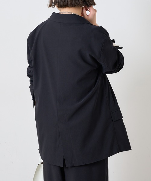 Omekashi（オメカシ）の「【セットアップ可】ストレッチダブルテーラードジャケット（テーラードジャケット・レディース・ブラック/ベージュ/グリーン・FREE）」の21枚目の写真