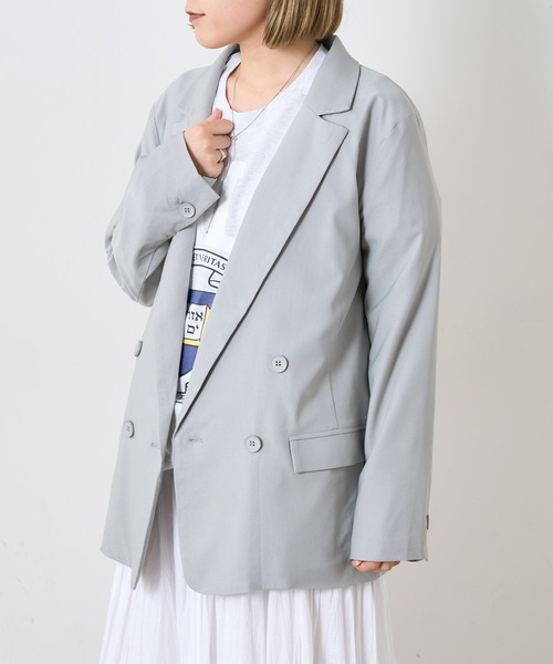 Omekashi（オメカシ）の「【セットアップ可】ストレッチダブルテーラードジャケット（テーラードジャケット・レディース・ブラック/ベージュ/グリーン・FREE）」の10枚目の写真