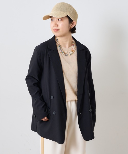 Omekashi（オメカシ）の「【セットアップ可】ストレッチダブルテーラードジャケット（テーラードジャケット・レディース・ブラック/ベージュ/グリーン・FREE）」の16枚目の写真