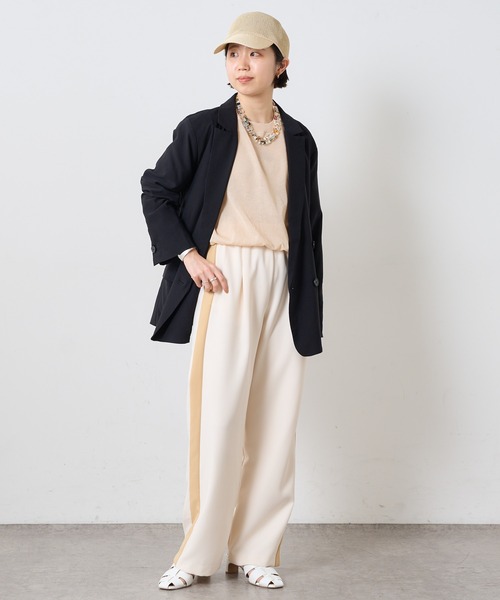 Omekashi（オメカシ）の「【セットアップ可】ストレッチダブルテーラードジャケット（テーラードジャケット・レディース・ブラック/ベージュ/グリーン・FREE）」の9枚目の写真