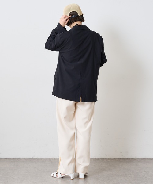 Omekashi（オメカシ）の「【セットアップ可】ストレッチダブルテーラードジャケット（テーラードジャケット・レディース・ブラック/ベージュ/グリーン・FREE）」の17枚目の写真