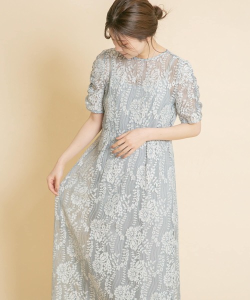 URBAN RESEARCH ROSSO(アーバンリサーチロッソ)の「kaene 配色レースエプロンワンピース(ワンピース・レディース・ネイビー/グレー系その他/ベージュ系その他・38)」の16枚目の写真