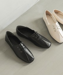 レースアップバブーシュパンプス