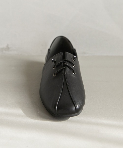 rectangle(レクタングル)の「レースアップバブーシュパンプス(パンプス・レディース・ブラック/アイボリー・23.5cm/24.5cm/23.0cm/24.0cm)」の4枚目の写真