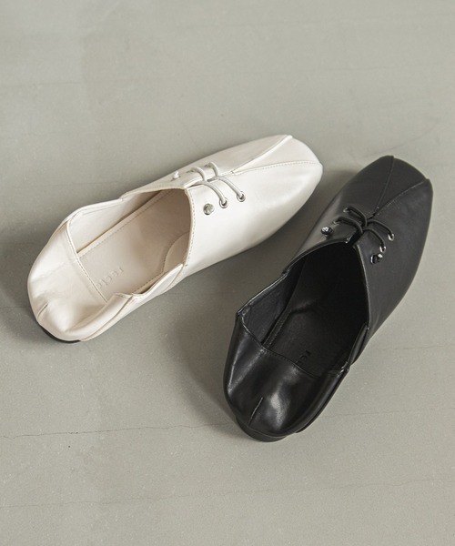 rectangle(レクタングル)の「レースアップバブーシュパンプス(パンプス・レディース・ブラック/アイボリー・23.5cm/24.5cm/23.0cm/24.0cm)」の7枚目の写真