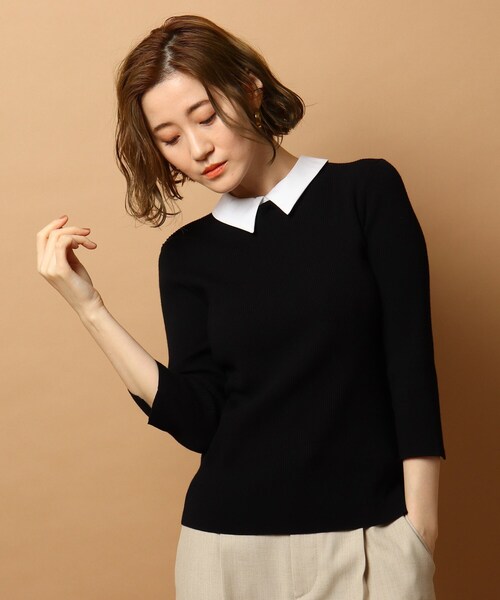 DRESSTERIOR(ドレステリア)の「◆【2WAY】ホワイトカラーリブニット(ニット/セーター・レディース・ブラック/イエロー/ベージュ・36/38)」の14枚目の写真