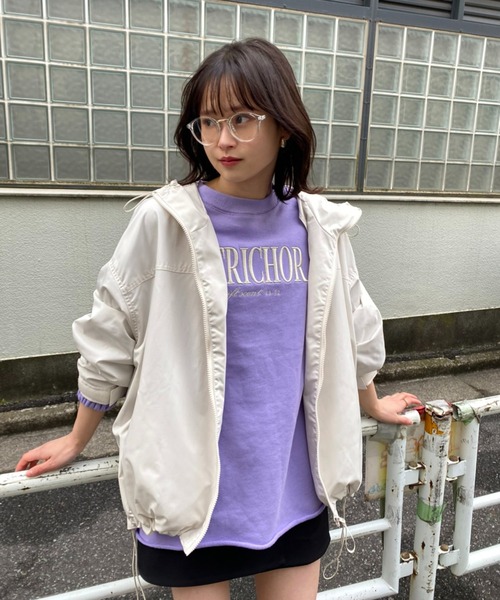 one after another NICE CLAUP（ワンアフターアナザーナイスクラップ）の「BIGロゴ刺しゅうスウェット（スウェット・レディース・グレー/オフホワイト/ラベンダー/オートミール・FREE）」の21枚目の写真