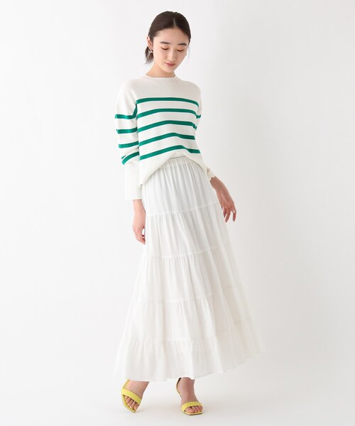 OPAQUE.CLIP（オペークドットクリップ）の「◆グレインコットン ティアードスカート（スカート・レディース・ホワイト系/ブラック/ライトパープル/イエロー系7・38/40/42）」の16枚目の写真