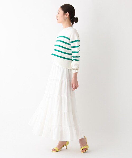 OPAQUE.CLIP（オペークドットクリップ）の「◆グレインコットン ティアードスカート（スカート・レディース・ホワイト系/ブラック/ライトパープル/イエロー系7・38/40/42）」の17枚目の写真