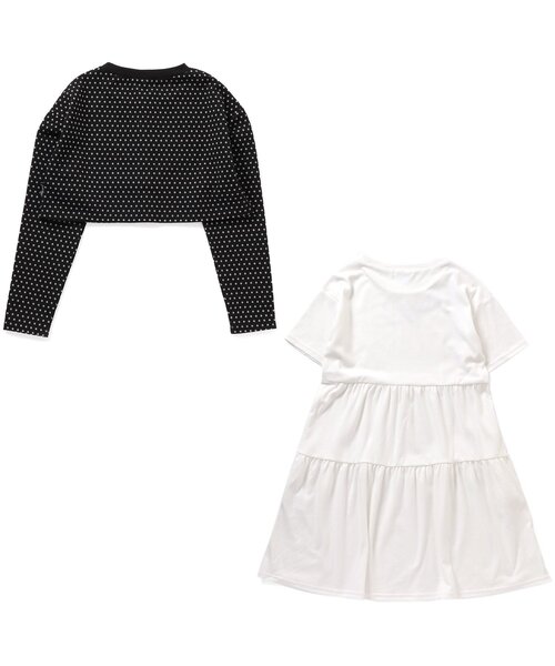 algy(アルジー)の「フラワーカーデ&ティアードワンピセット(ワンピース・キッズ・ブラック/ミント・MEDIUM/SMALL/X-SMALL/XX-SMALL)」の3枚目の写真