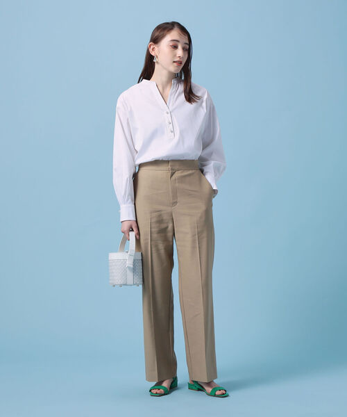 セール】◇【WEB限定カラーあり】パールボタンブラウス（シャツ