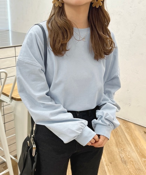 apres jour（アプレジュール）の「カラーロンT【ZOZOTOWN限定アイテム】（Tシャツ/カットソー・レディース・サックスブルー/ミント/ラベンダー/ブラック/ライトピンク/オフホワイト・X-LARGE/フリー）」の5枚目の写真