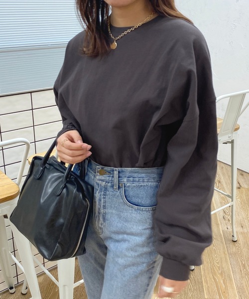 apres jour（アプレジュール）の「カラーロンT【ZOZOTOWN限定アイテム】（Tシャツ/カットソー・レディース・サックスブルー/ミント/ラベンダー/ブラック/ライトピンク/オフホワイト・X-LARGE/フリー）」の3枚目の写真