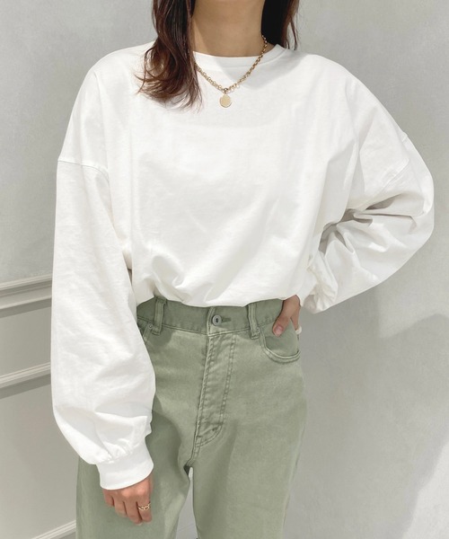 apres jour（アプレジュール）の「カラーロンT【ZOZOTOWN限定アイテム】（Tシャツ/カットソー・レディース・サックスブルー/ミント/ラベンダー/ブラック/ライトピンク/オフホワイト・X-LARGE/フリー）」の7枚目の写真