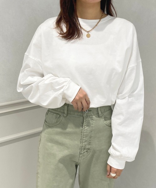 apres jour（アプレジュール）の「カラーロンT【ZOZOTOWN限定アイテム】（Tシャツ/カットソー・レディース・サックスブルー/ミント/ラベンダー/ブラック/ライトピンク/オフホワイト・X-LARGE/フリー）」の8枚目の写真