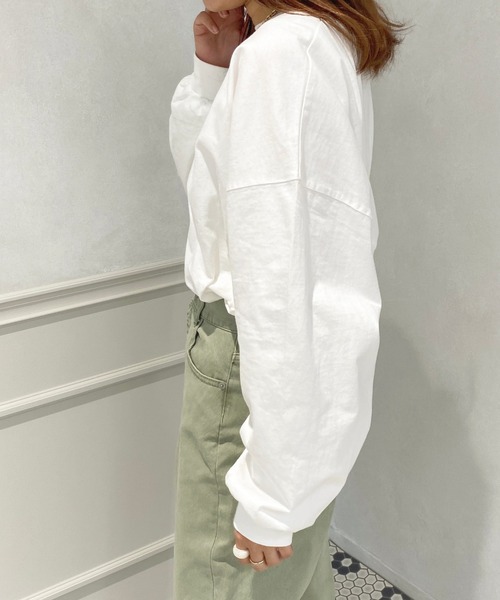 apres jour（アプレジュール）の「カラーロンT【ZOZOTOWN限定アイテム】（Tシャツ/カットソー・レディース・サックスブルー/ミント/ラベンダー/ブラック/ライトピンク/オフホワイト・X-LARGE/フリー）」の9枚目の写真