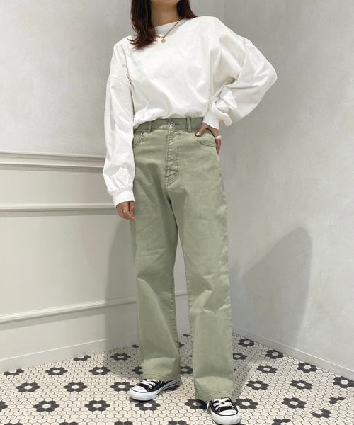 apres jour（アプレジュール）の「カラーロンT【ZOZOTOWN限定アイテム】（Tシャツ/カットソー・レディース・サックスブルー/ミント/ラベンダー/ブラック/ライトピンク/オフホワイト・X-LARGE/フリー）」の11枚目の写真