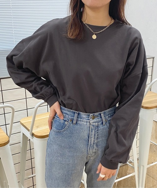 apres jour（アプレジュール）の「カラーロンT【ZOZOTOWN限定アイテム】（Tシャツ/カットソー・レディース・サックスブルー/ミント/ラベンダー/ブラック/ライトピンク/オフホワイト・X-LARGE/フリー）」の14枚目の写真