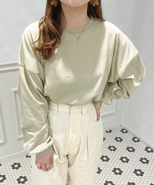 apres jour（アプレジュール）の「カラーロンT【ZOZOTOWN限定アイテム】（Tシャツ/カットソー・レディース・サックスブルー/ミント/ラベンダー/ブラック/ライトピンク/オフホワイト・X-LARGE/フリー）」の19枚目の写真
