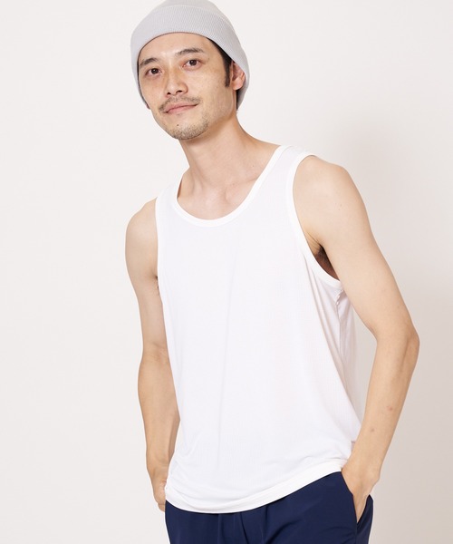 OUTDOOR PRODUCTS(アウトドアプロダクツ)の「【OUTDOOR PRODUCTS/アウトドアプロダクツ】超接触冷感 ジャガードメッシュタンクトップ(タンクトップ・メンズ・ライトグレー/ネイビー/ホワイト/ブラック・SMALL/MEDIUM/X-LARGE/LARGE)」の9枚目の写真