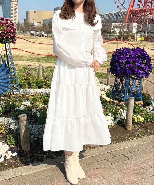 セーラー襟ティアードワンピース【ZOZOTOWN限定アイテム】（ワンピース