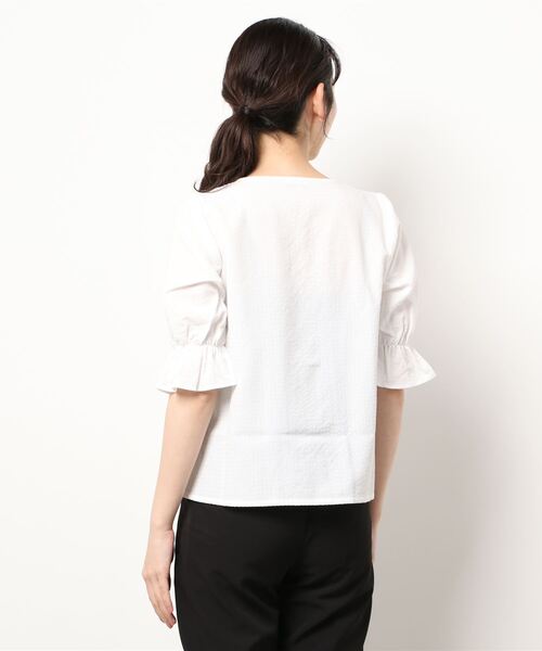 Honeys(ハニーズ)の「Vネックブラウス(シャツ/ブラウス・レディース・ホワイト/ブラック/ホワイト×ブラック/ホワイト系その他/ホワイト系その他2・LL/S/M/L)」の19枚目の写真