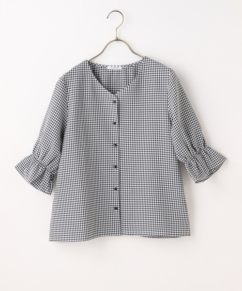 Honeys(ハニーズ)の「Vネックブラウス(シャツ/ブラウス・レディース・ホワイト/ブラック/ホワイト×ブラック/ホワイト系その他/ホワイト系その他2・LL/S/M/L)」の21枚目の写真