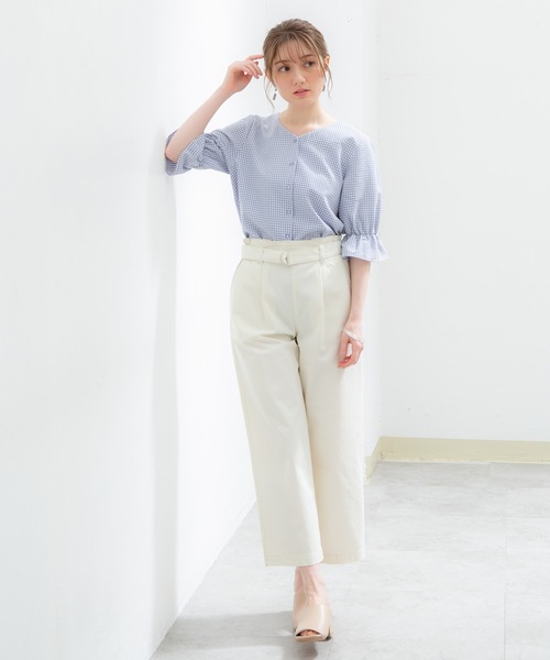 Honeys(ハニーズ)の「Vネックブラウス(シャツ/ブラウス・レディース・ホワイト/ブラック/ホワイト×ブラック/ホワイト系その他/ホワイト系その他2・LL/S/M/L)」の8枚目の写真