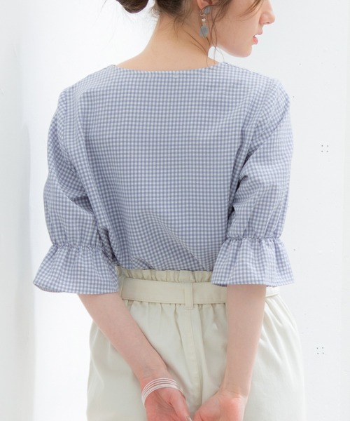 Honeys(ハニーズ)の「Vネックブラウス(シャツ/ブラウス・レディース・ホワイト/ブラック/ホワイト×ブラック/ホワイト系その他/ホワイト系その他2・LL/S/M/L)」の13枚目の写真