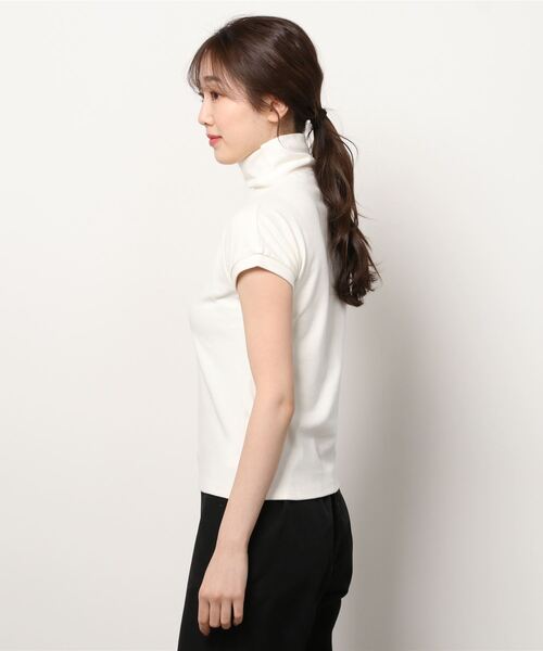 MAISON BREEZE（メゾンブリーズ）の「【MAISON BREEZE】ショートスリーブハイネックカットソー SCCH83（Tシャツ/カットソー・レディース・ホワイト/ブラック/グレー/アイボリー・4/3）」の5枚目の写真