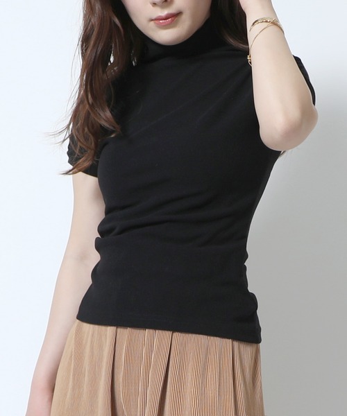 MAISON BREEZE（メゾンブリーズ）の「【MAISON BREEZE】ショートスリーブハイネックカットソー SCCH83（Tシャツ/カットソー・レディース・ホワイト/ブラック/グレー/アイボリー・4/3）」の10枚目の写真