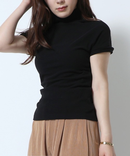 MAISON BREEZE（メゾンブリーズ）の「【MAISON BREEZE】ショートスリーブハイネックカットソー SCCH83（Tシャツ/カットソー・レディース・ホワイト/ブラック/グレー/アイボリー・4/3）」の11枚目の写真