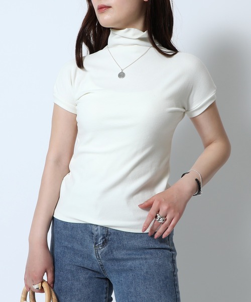 MAISON BREEZE（メゾンブリーズ）の「【MAISON BREEZE】ショートスリーブハイネックカットソー SCCH83（Tシャツ/カットソー・レディース・ホワイト/ブラック/グレー/アイボリー・4/3）」の21枚目の写真