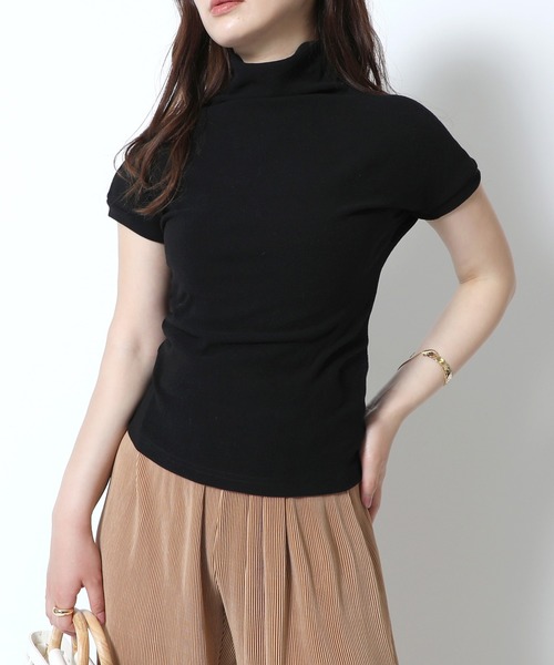 MAISON BREEZE（メゾンブリーズ）の「【MAISON BREEZE】ショートスリーブハイネックカットソー SCCH83（Tシャツ/カットソー・レディース・ホワイト/ブラック/グレー/アイボリー・4/3）」の19枚目の写真